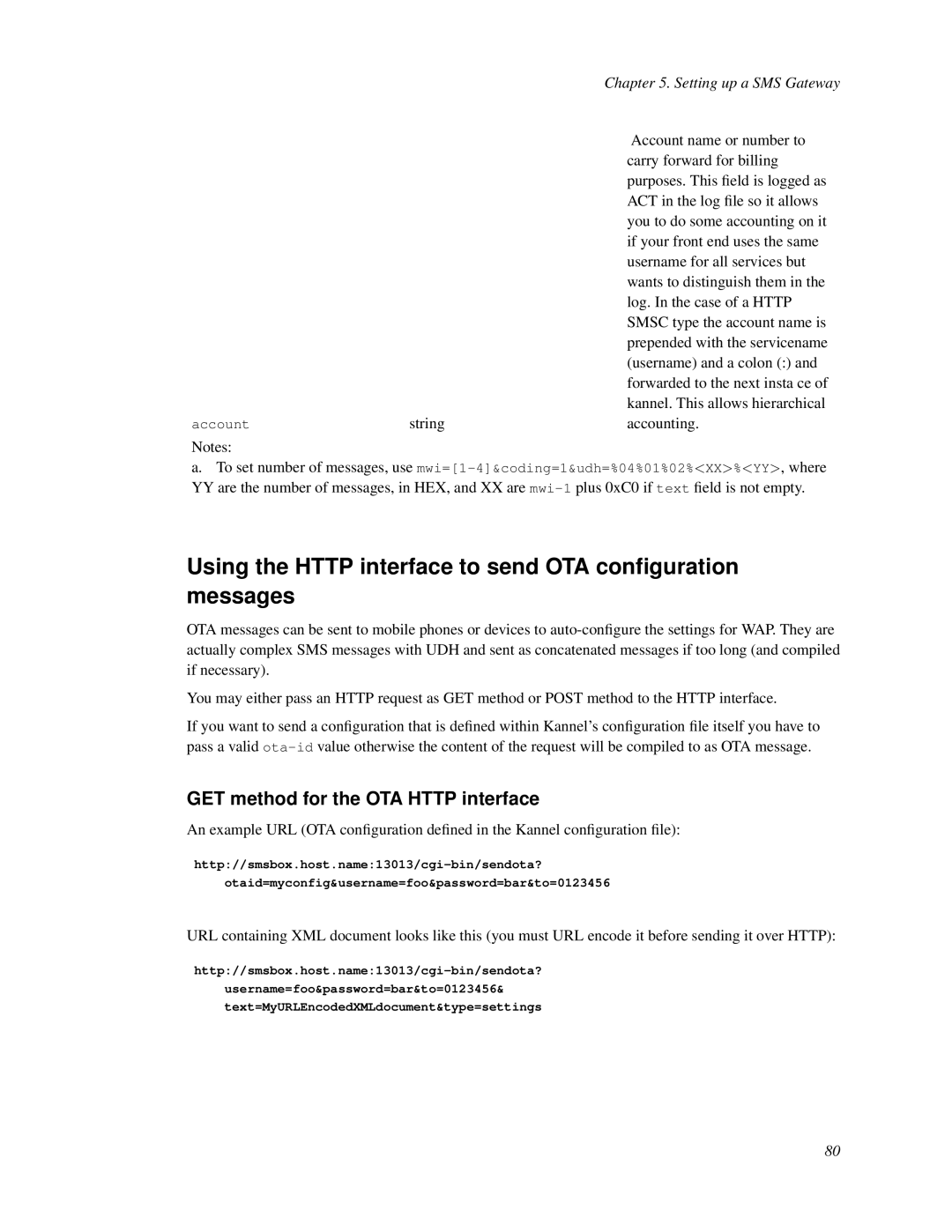 Nokia WAP and SMS gateway manual Using the Http interface to send OTA conﬁguration messages 