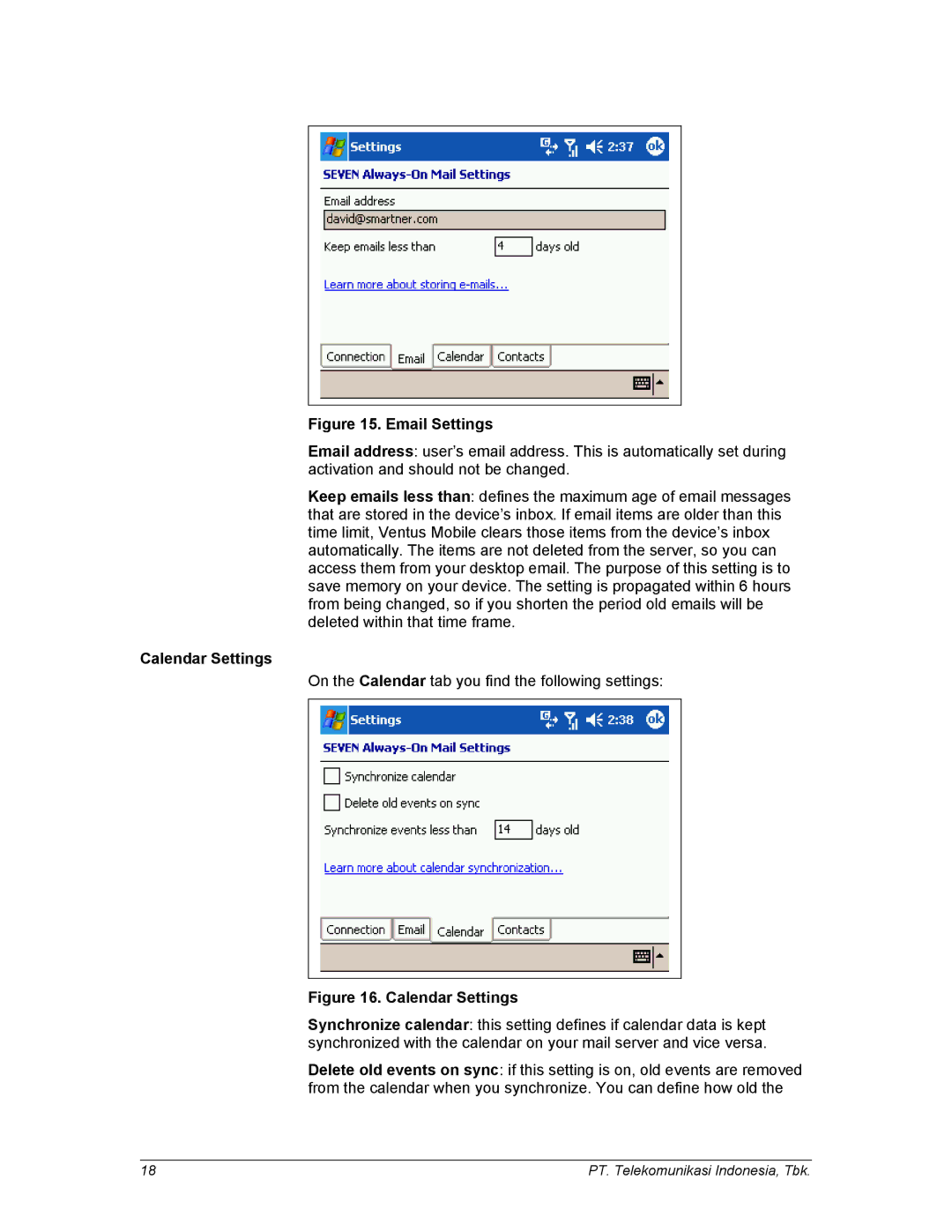 Nokia Windows Mobile Pocket PC manual Calendar Settings 