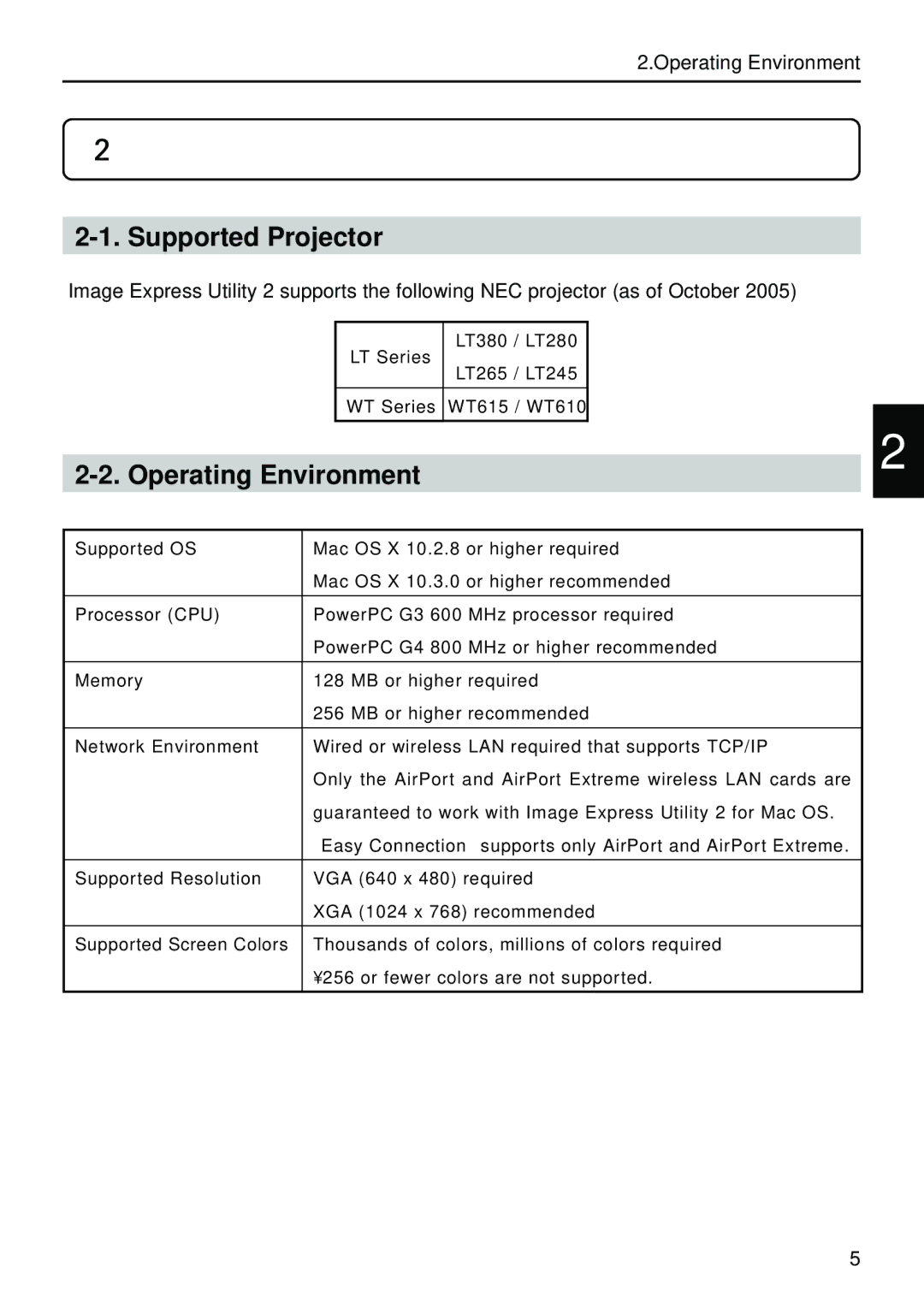 Nokia LT280, WT610, WT615, LT380, LT265, LT245 manual Operating Environment, Supported Projector 