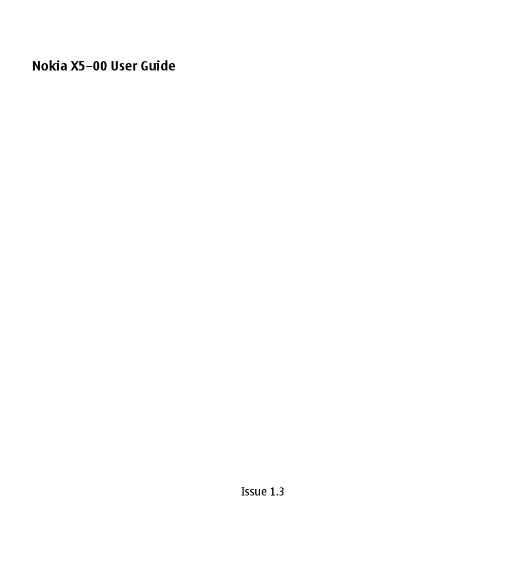 Nokia X500 manual Nokia X5-00 User Guide 