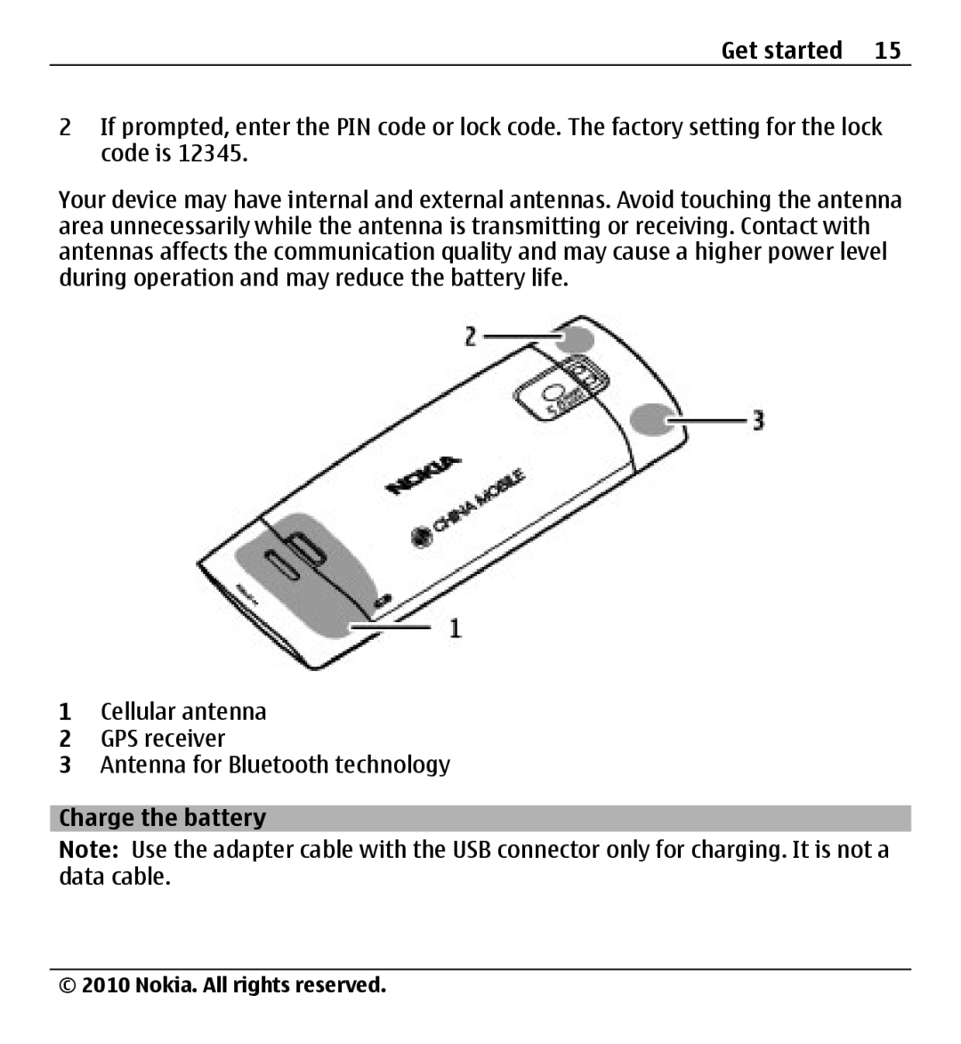 Nokia X500 manual Charge the battery 