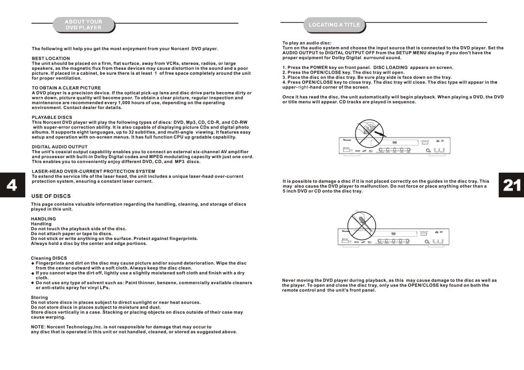 Norcent Technologies DP315 manual 