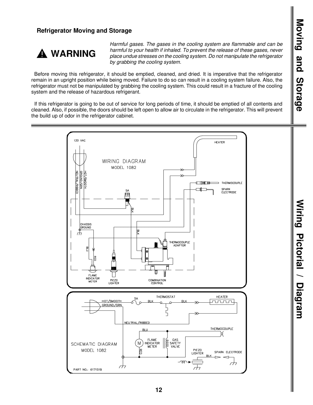 Norcold 1082 manual Refrigerator Moving and Storage 