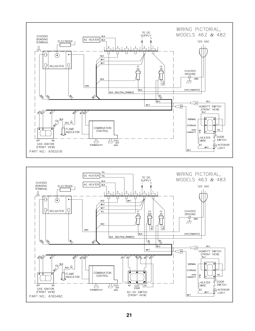 Norcold 462, 483, 463, 453, 482, 443, 452, 442 specifications 