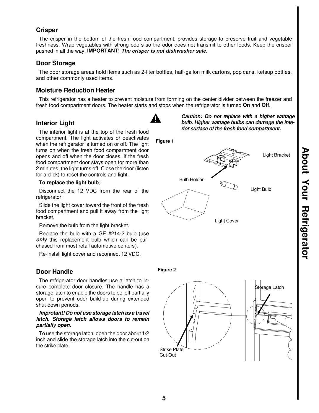 Norcold 9163, 9162, 9182, 9183 manual About Your Refrigerator 