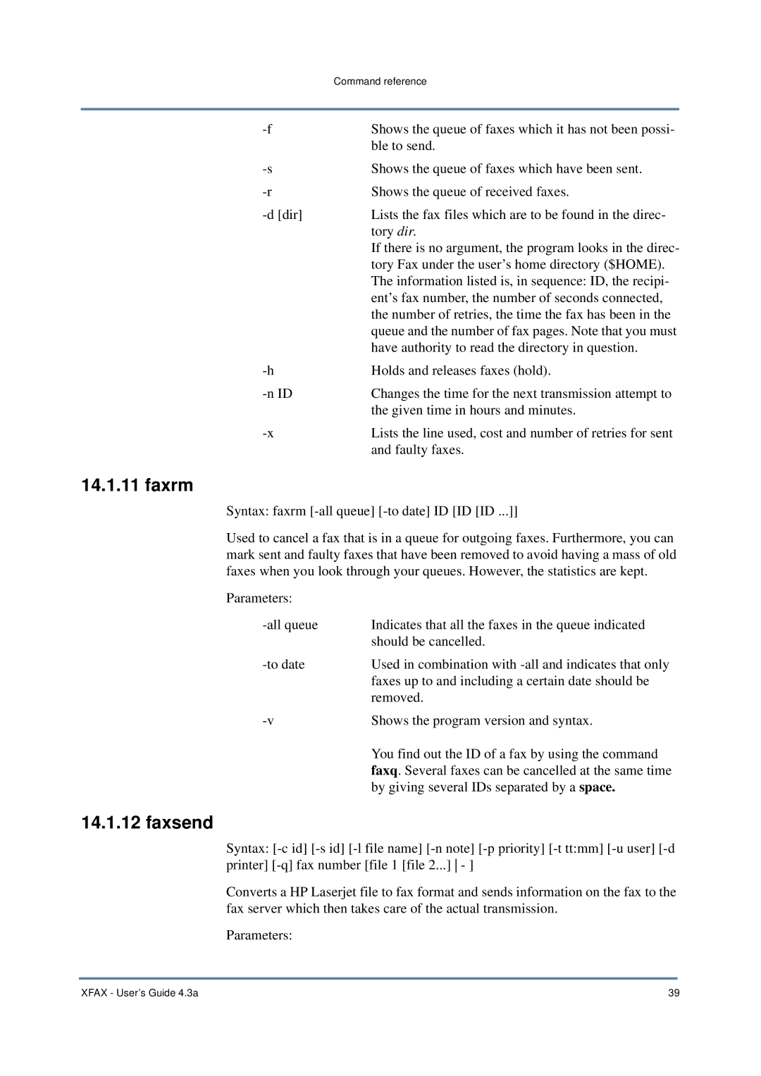 Nordic Star Products 4.3A manual Faxrm, Faxsend 