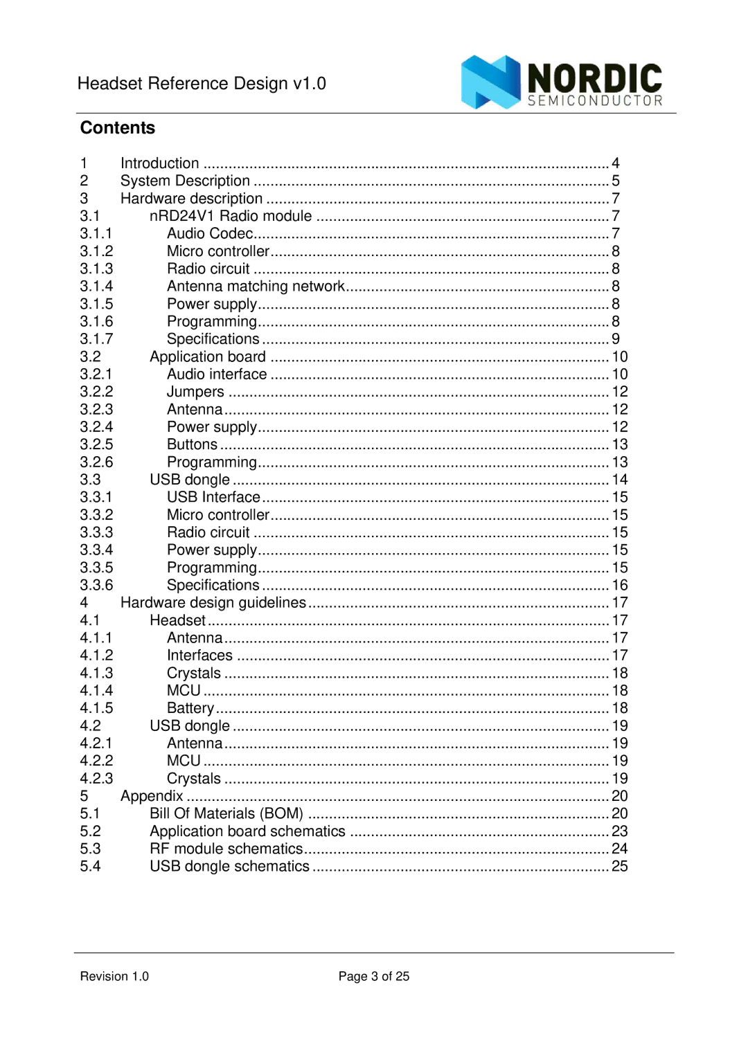 Nordic Star Products NRD24V1 manual Contents 