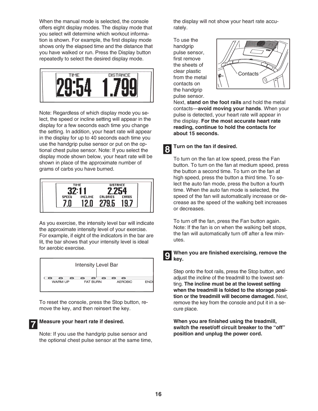 NordicTrack 0603.0 user manual Measure your heart rate if desired, Turn on the fan if desired 