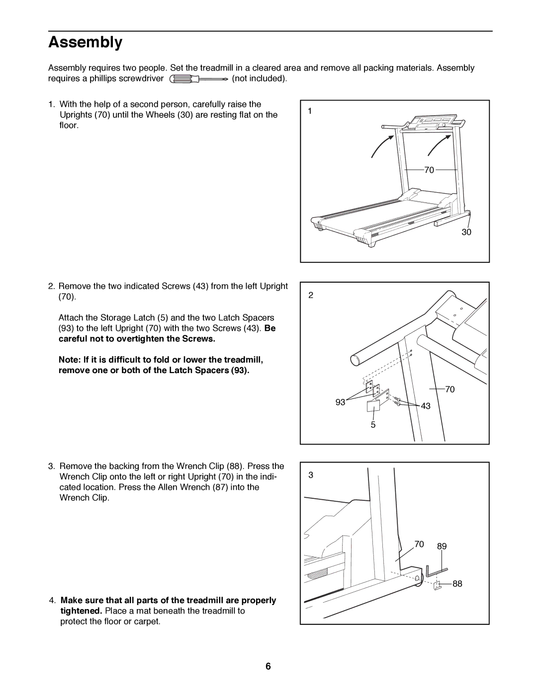 NordicTrack 1500 manual Assembly 