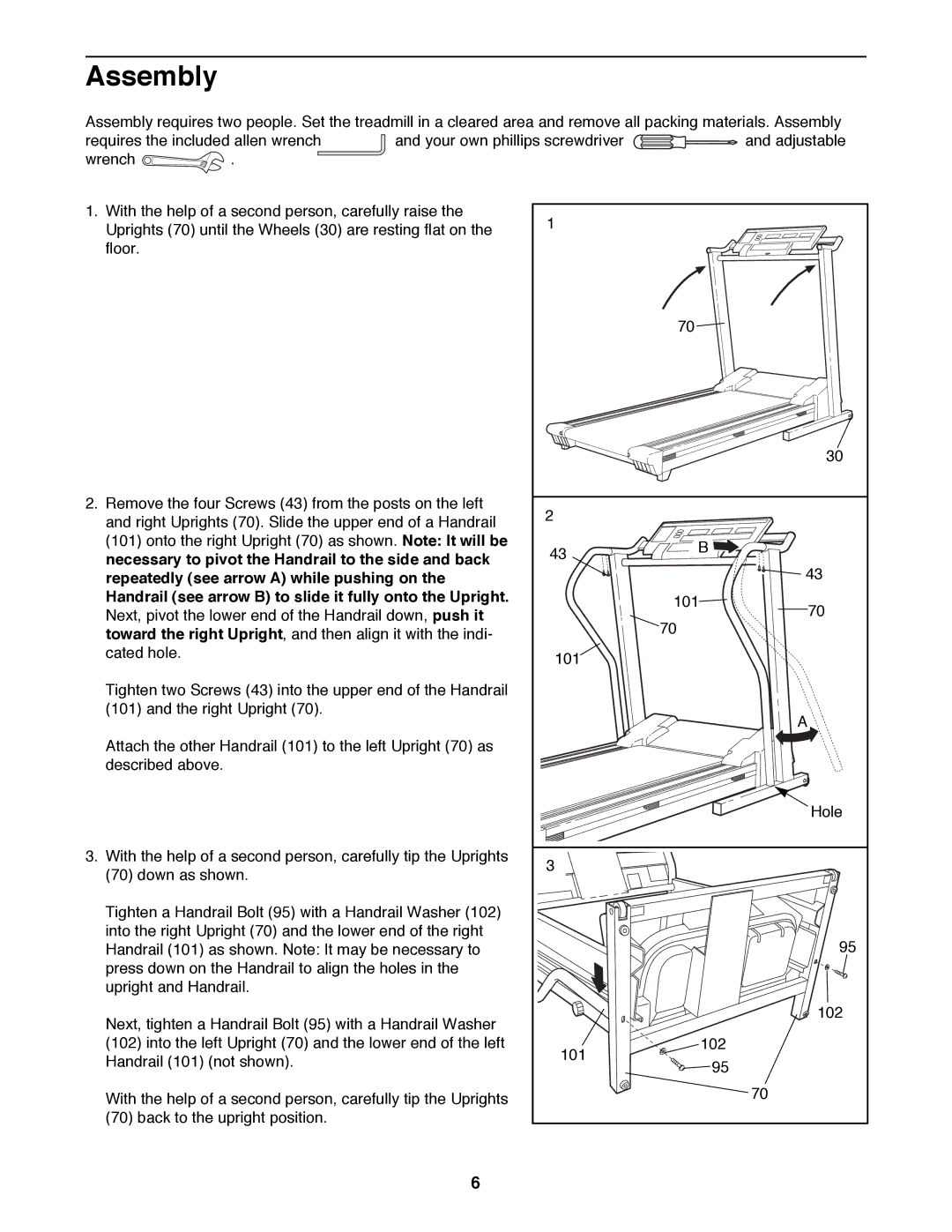 NordicTrack 2000 user manual Assembly 