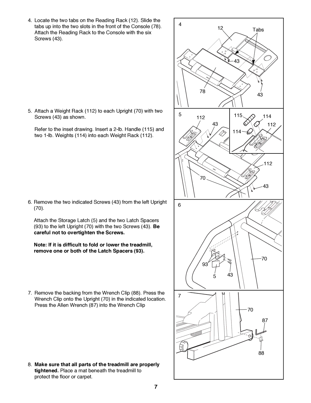 NordicTrack 2000 user manual Tabs 