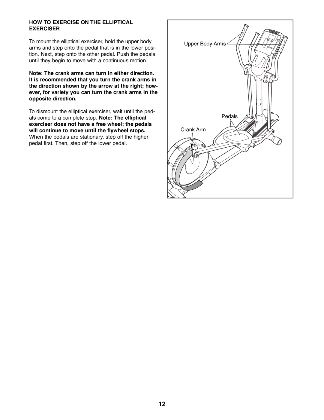 NordicTrack 23667.0 user manual HOW to Exercise on the Elliptical Exerciser 