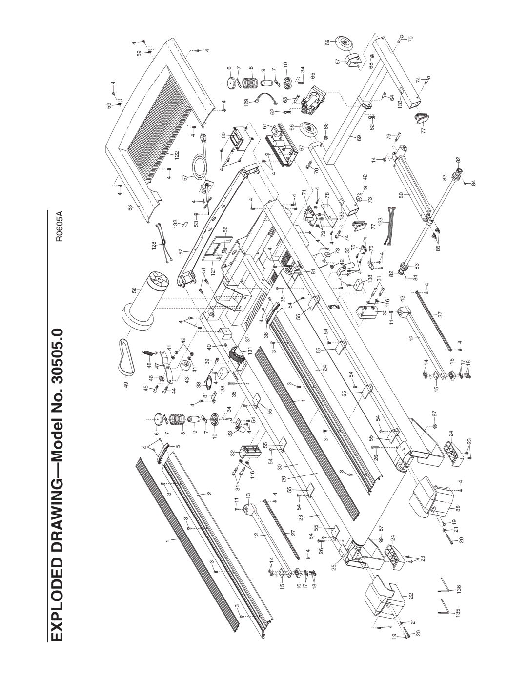 NordicTrack 30505.0 user manual Exploded DRAWING-Model No 