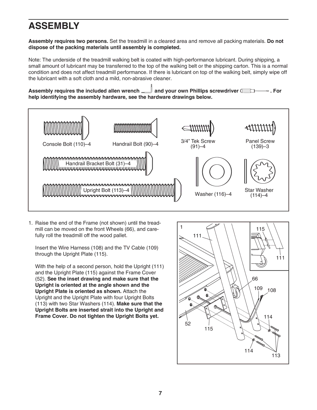 NordicTrack 30505.0 user manual Assembly 