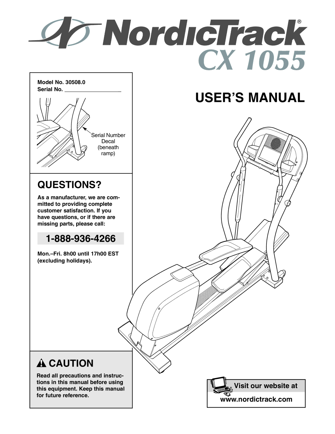 NordicTrack 30508.0 user manual Questions?, Model No Serial No 