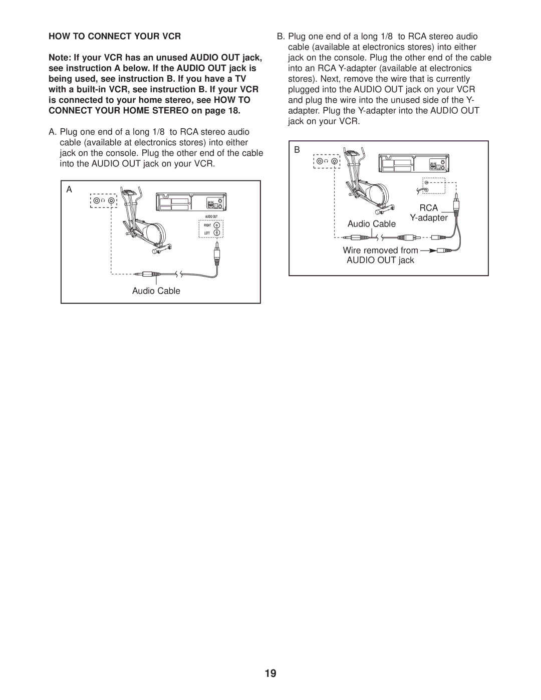 NordicTrack 30508.0 user manual HOW to Connect Your VCR 