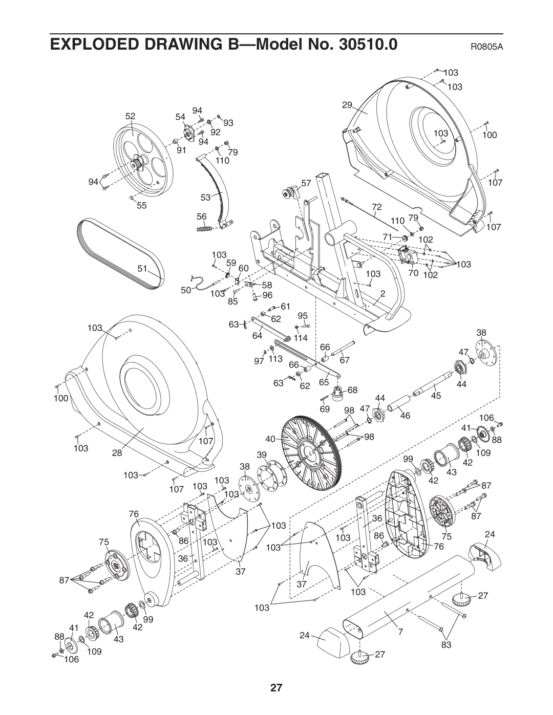 NordicTrack 30510.0 user manual Exploded Drawing B-Model No 