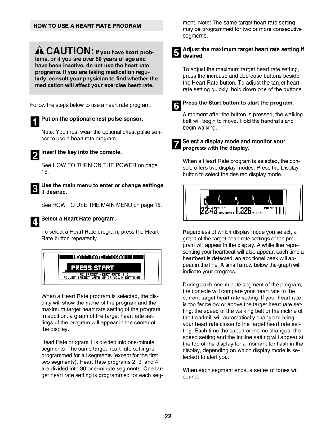 NordicTrack 30602.0 user manual HOW to USE a Heart Rate Program, Select a Heart Rate program 