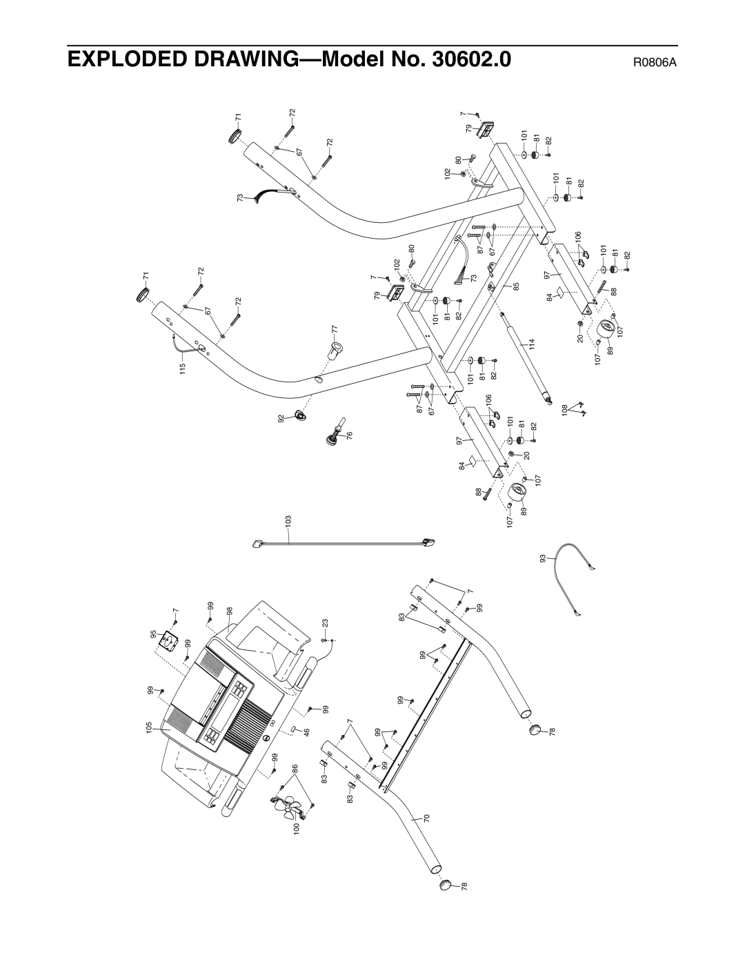 NordicTrack 30602.0 user manual Exploded DRAWING-Model No 