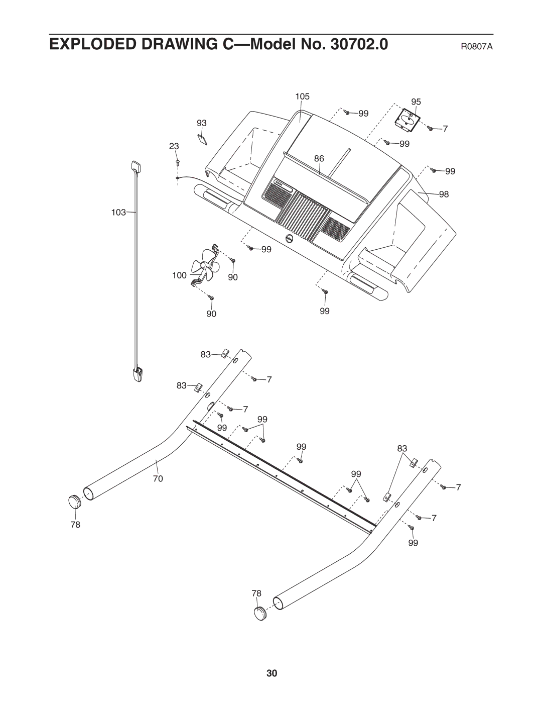 NordicTrack 30702.0 user manual Exploded Drawing C-Model No 