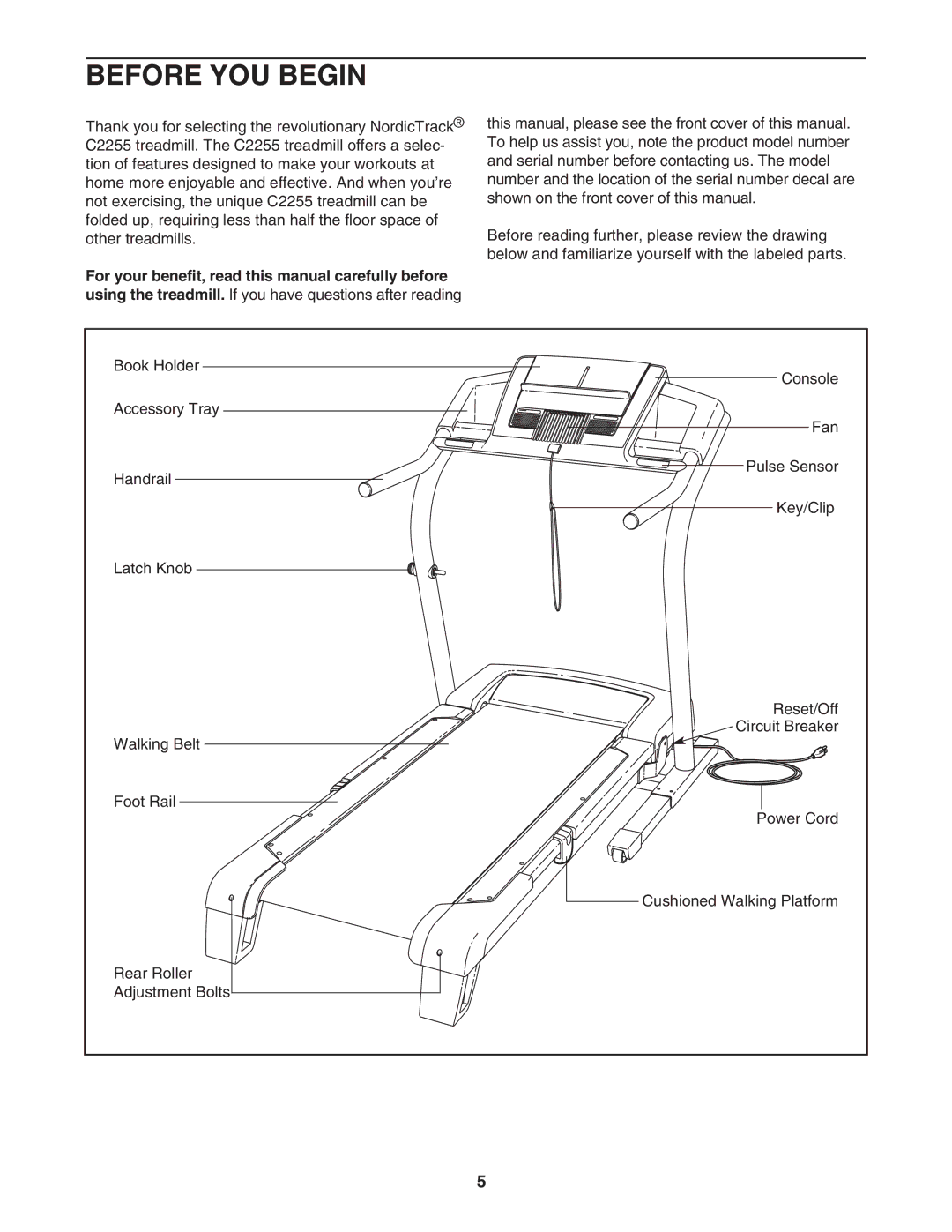 NordicTrack 30702.0 user manual Before YOU Begin 