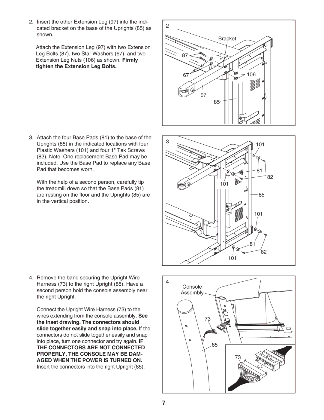 NordicTrack 30702.0 user manual Tighten the Extension Leg Bolts 