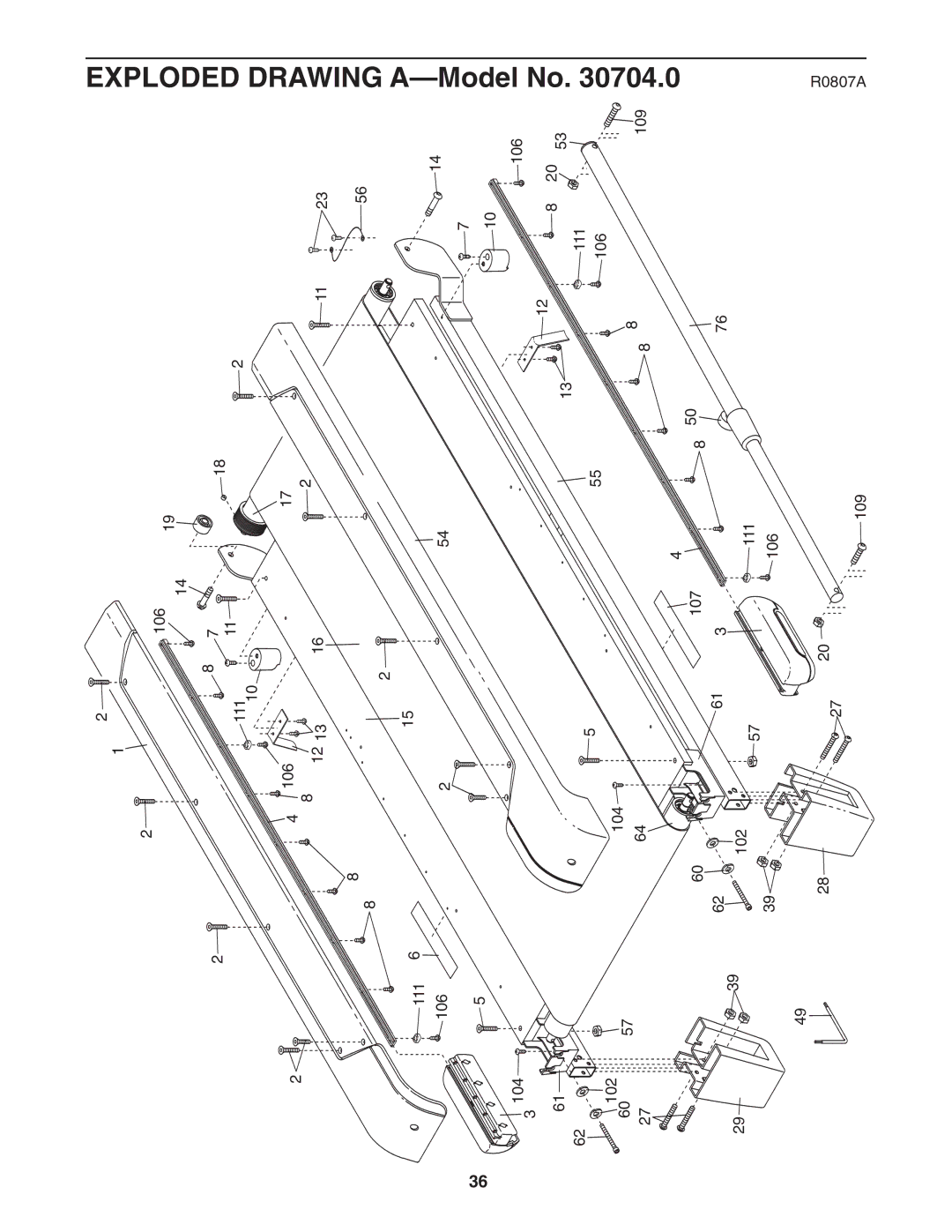 NordicTrack 30704.0 user manual Exploded 