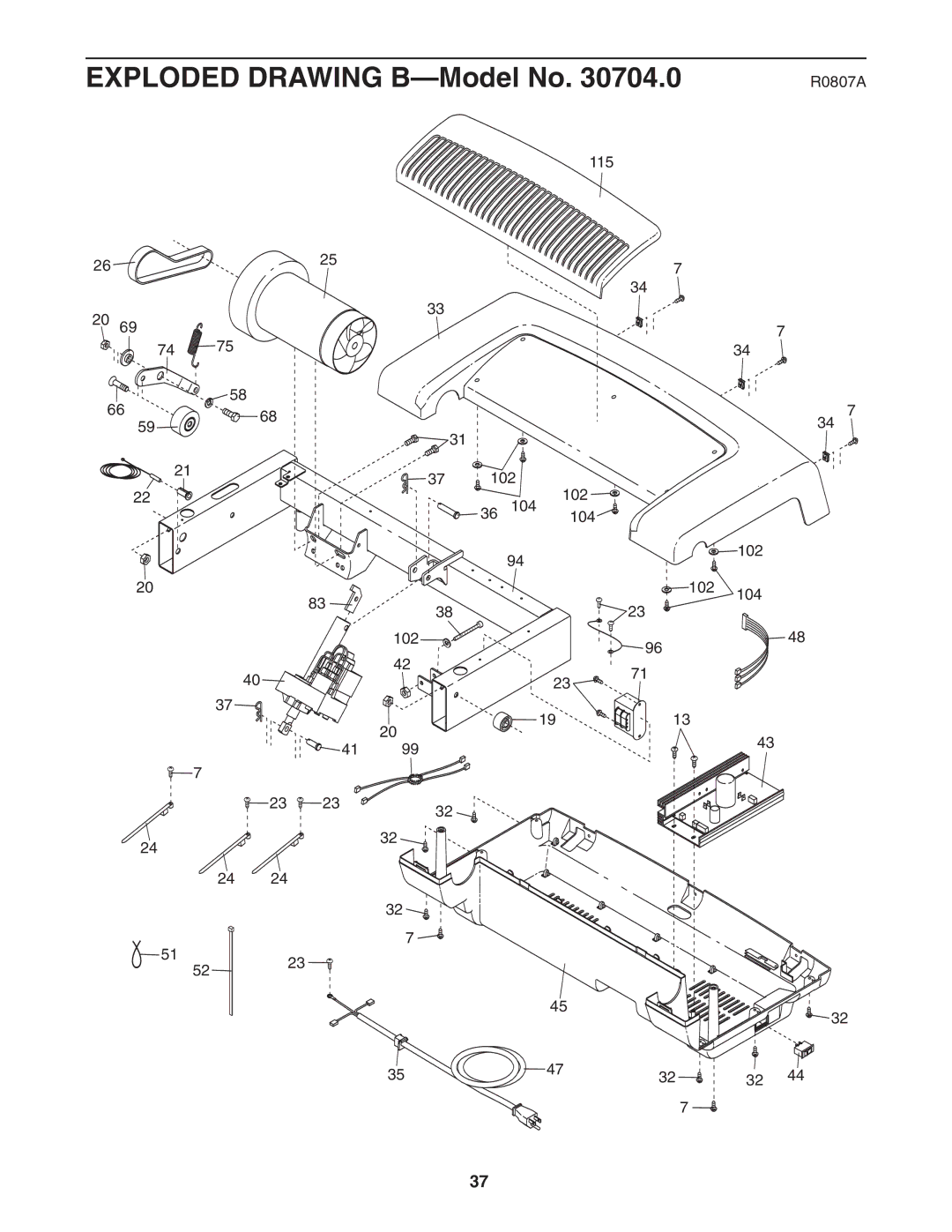 NordicTrack 30704.0 user manual Exploded Drawing B-Model No 