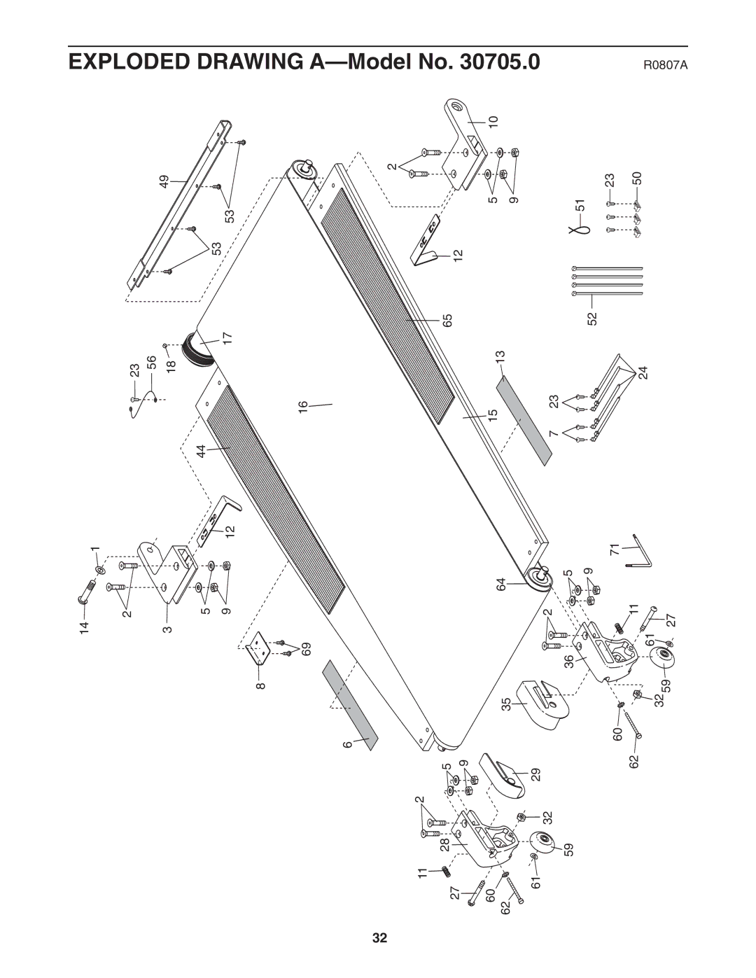 NordicTrack 30705.0 user manual Exploded Drawing A-Model 