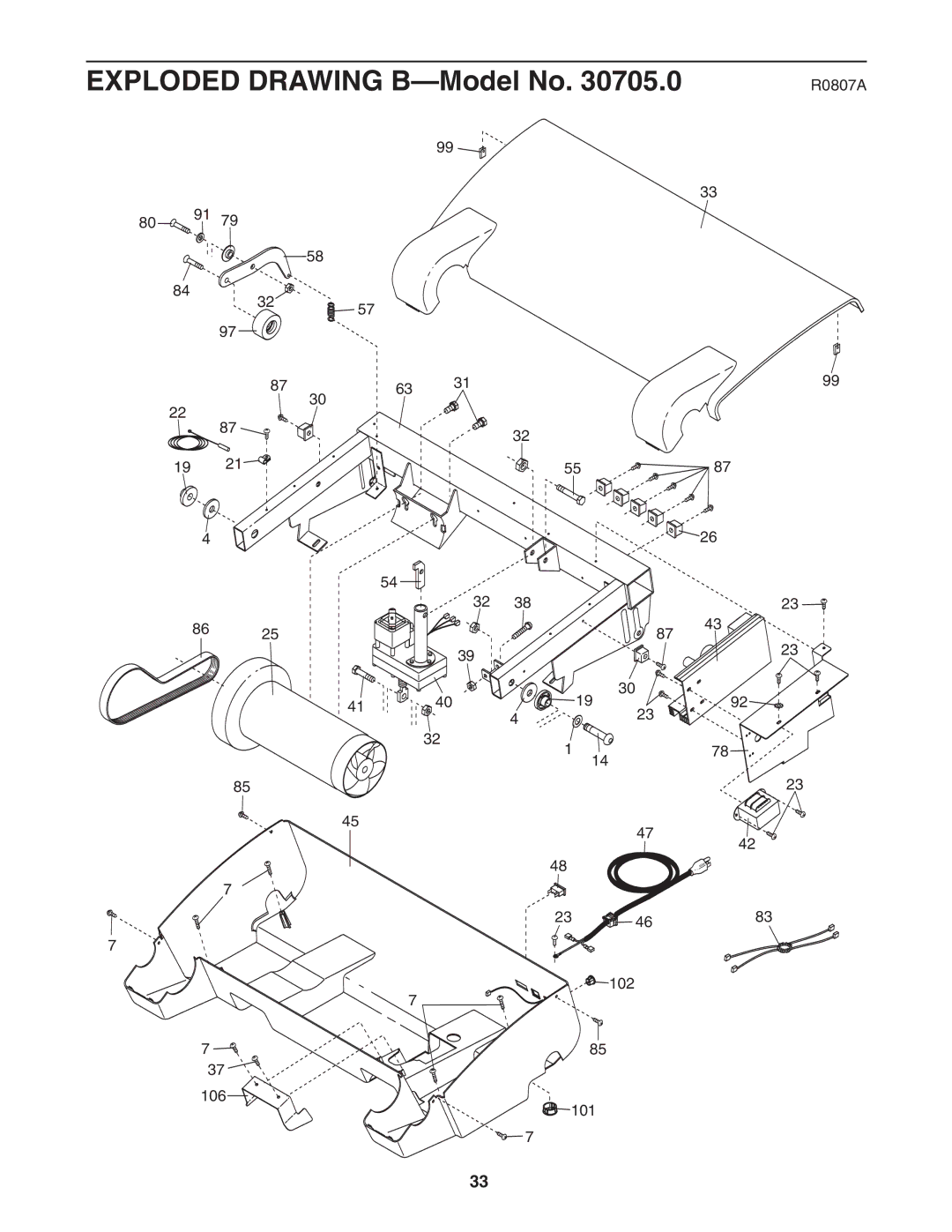 NordicTrack 30705.0 user manual Exploded Drawing B-Model No 