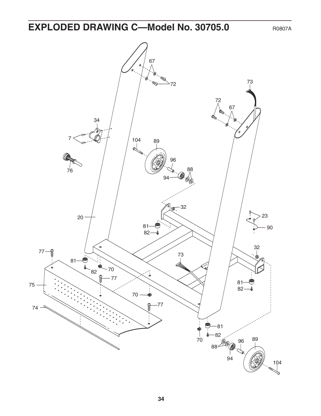 NordicTrack 30705.0 user manual Exploded Drawing C-Model No 