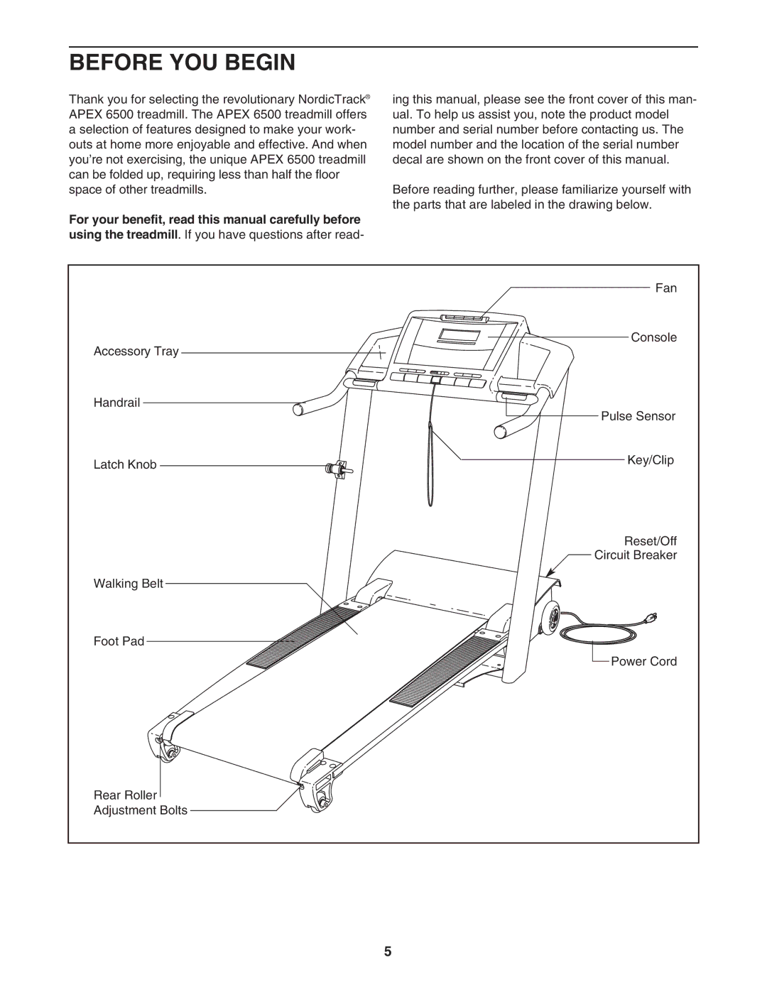 NordicTrack 30705.0 user manual Before YOU Begin 