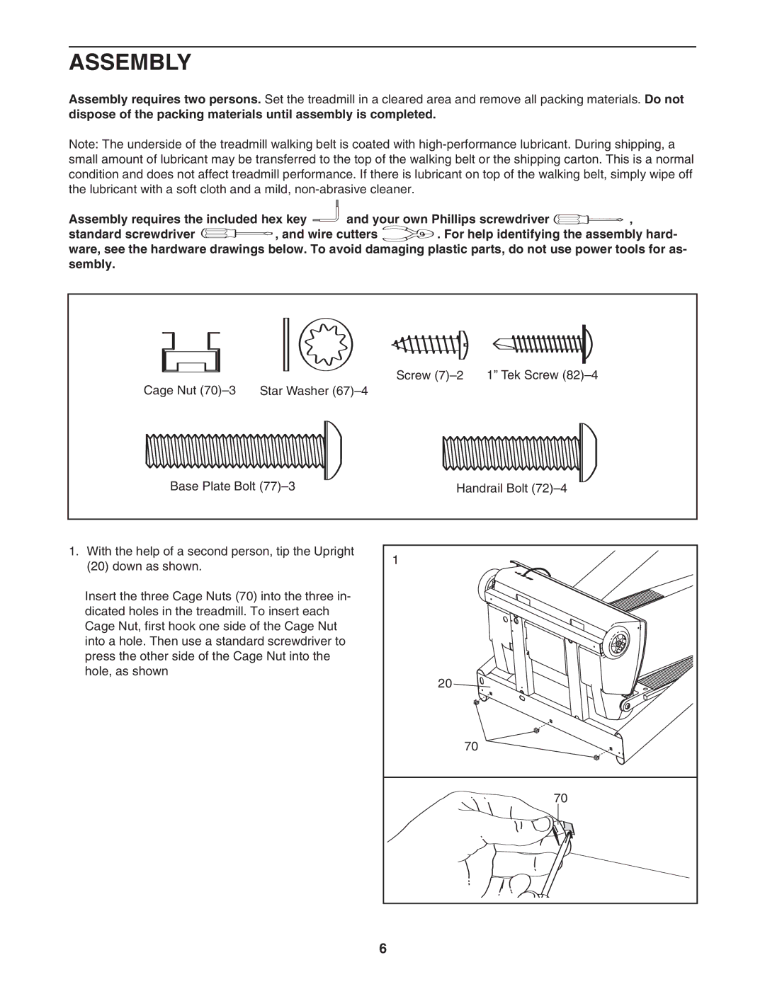 NordicTrack 30705.0 user manual Assembly 