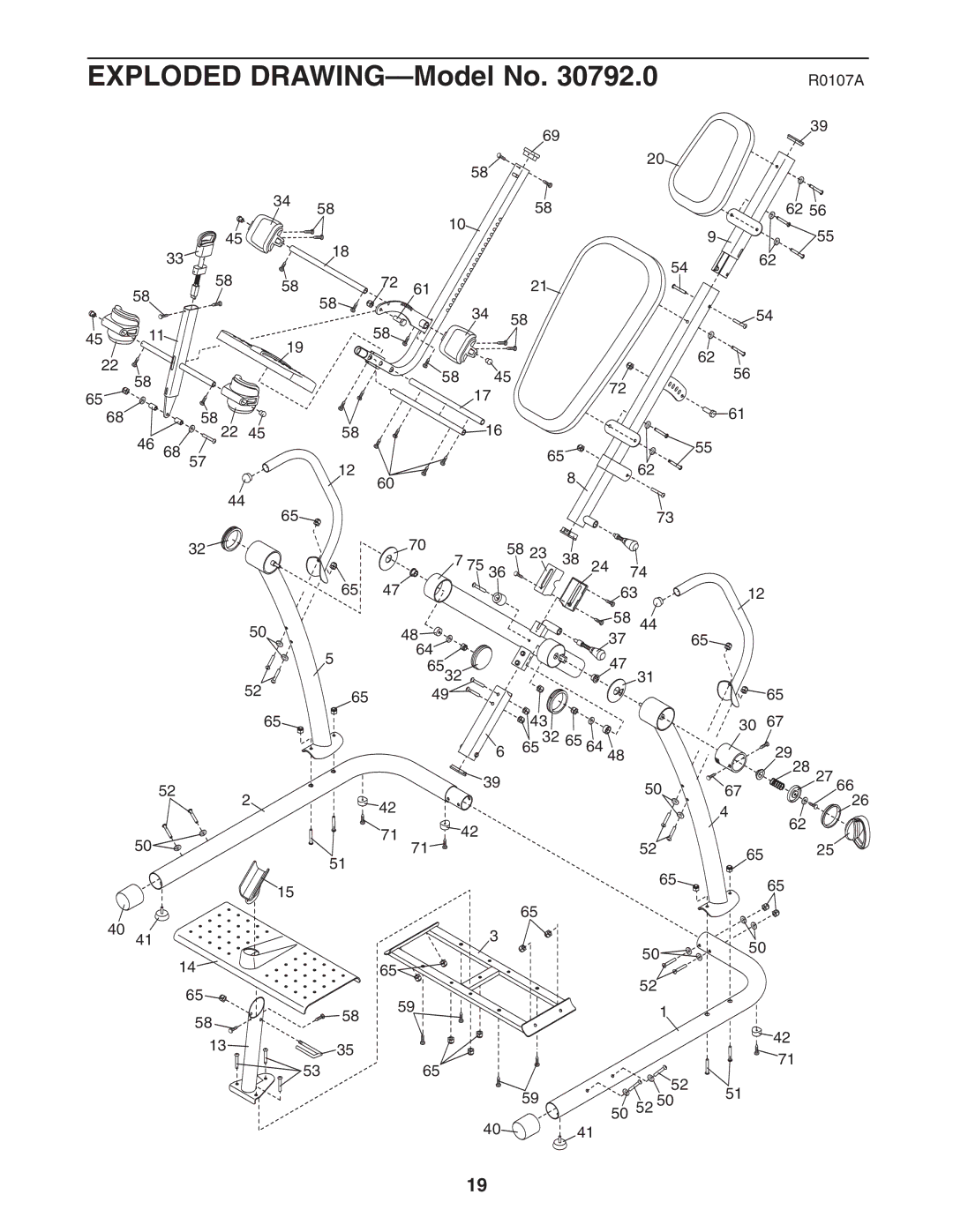 NordicTrack 30792.0 user manual Exploded DRAWING-Model No 