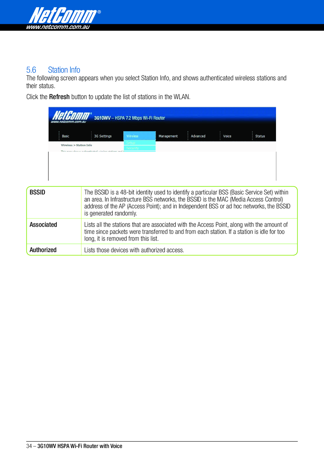 NordicTrack 3G10WV manual Station Info, Is generated randomly, Associated, Long, it is removed from this list 