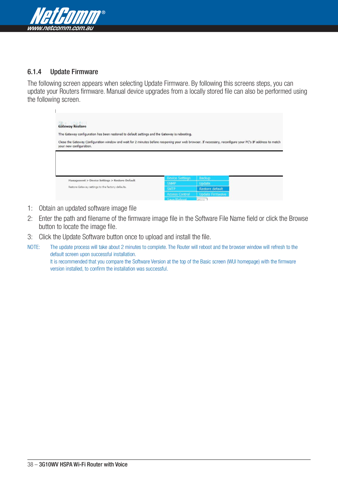 NordicTrack manual 38 3G10WV Hspa Wi-Fi Router with Voice 