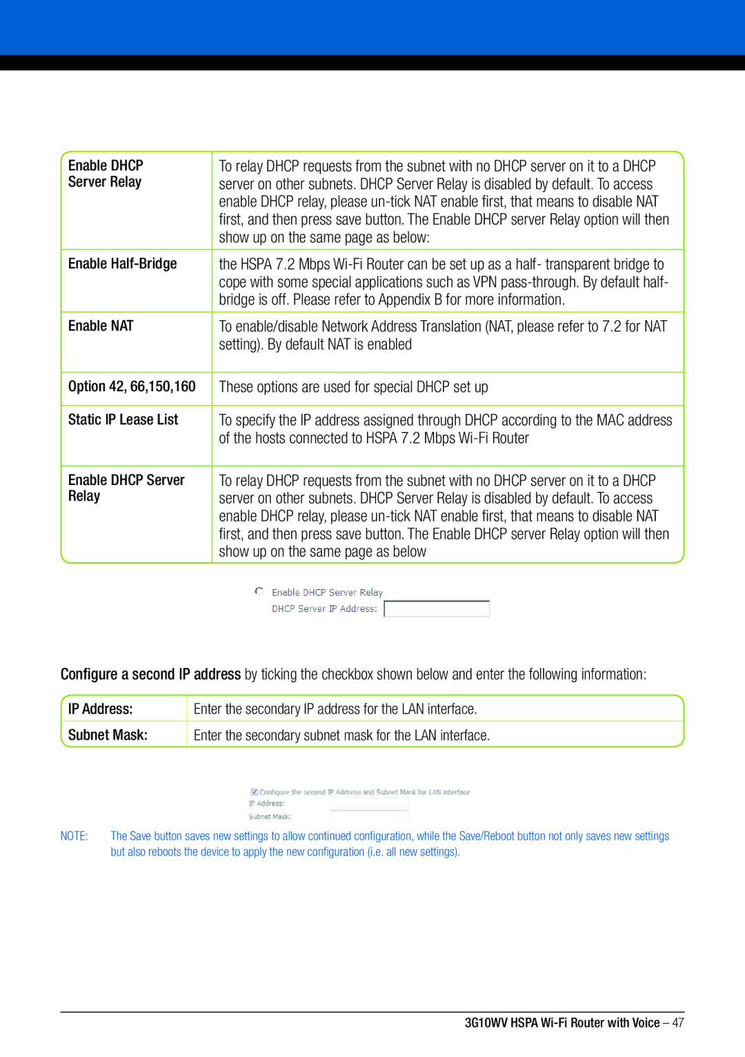 NordicTrack 3G10WV manual Show up on the same page as below, Server Relay, Enable Dhcp Server 