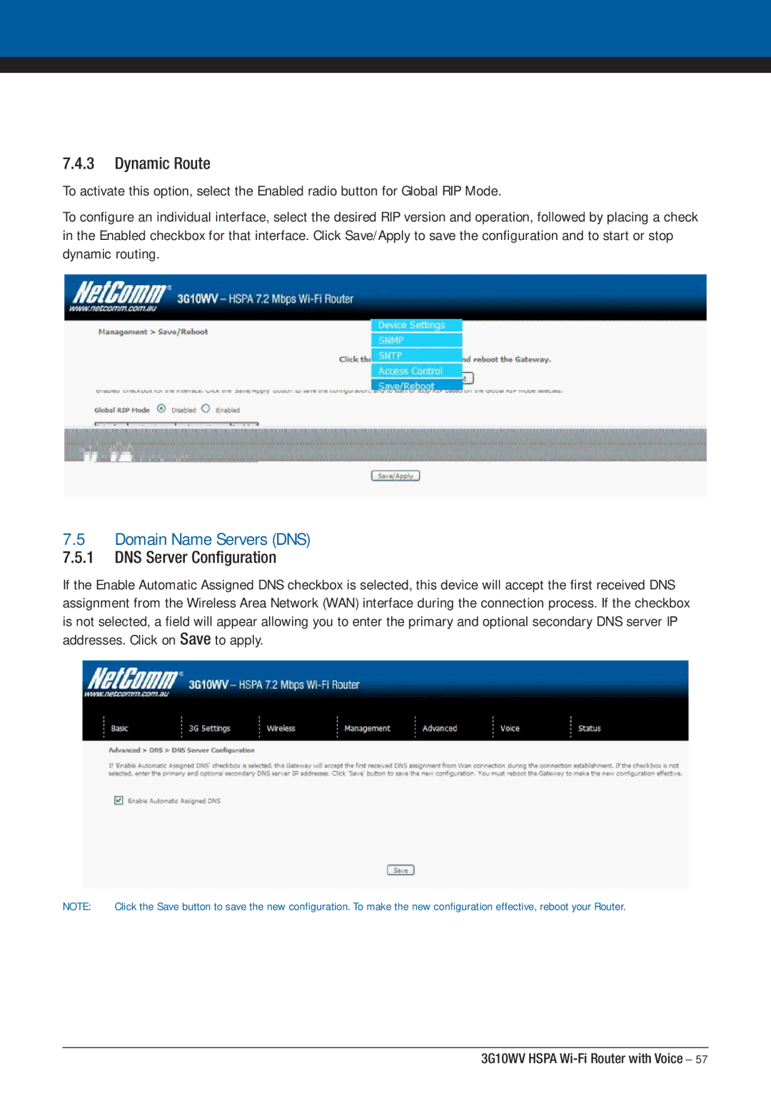 NordicTrack 3G10WV manual Domain Name Servers DNS, DNS Server Configuration 