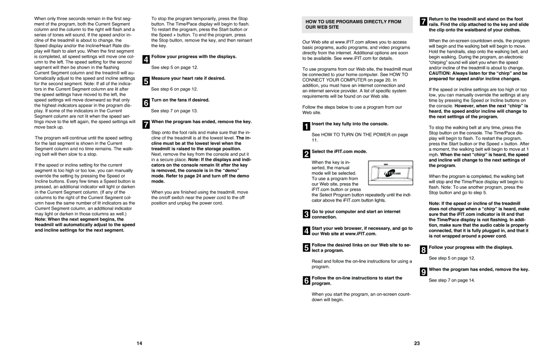 NordicTrack 4200 R user manual HOW to USE Programs Directly from OUR WEB Site, Go to your computer and start an internet 