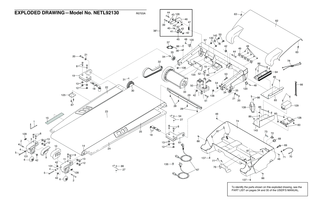 NordicTrack 4200 R user manual Exploded DRAWING-Model No. NETL92130 