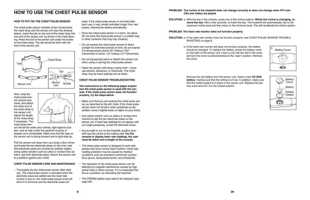 NordicTrack 4200 R user manual HOW to USE the Chest Pulse Sensor, HOW to PUT on the Chest Pulse Sensor 