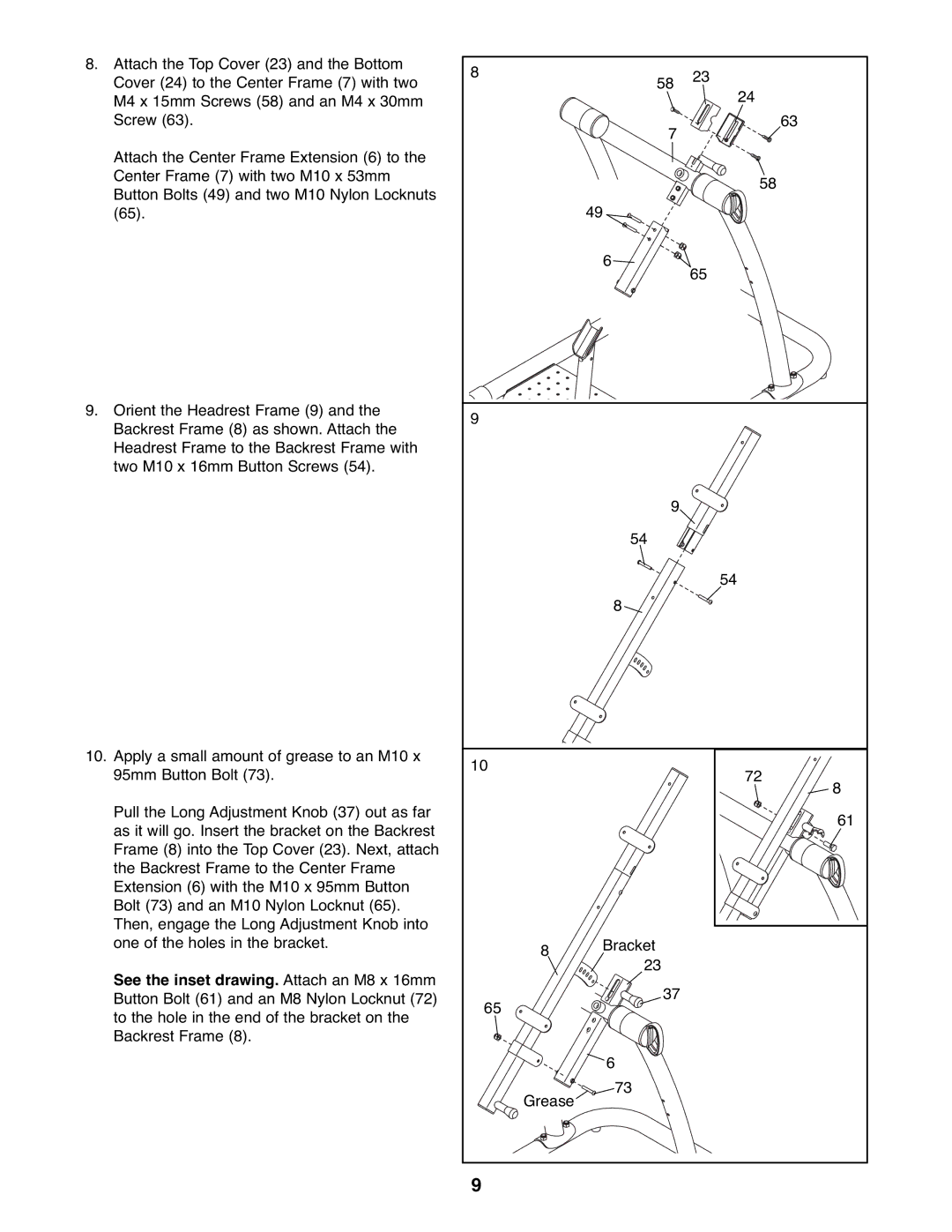 NordicTrack 831.14595.5 user manual Bracket Grease 