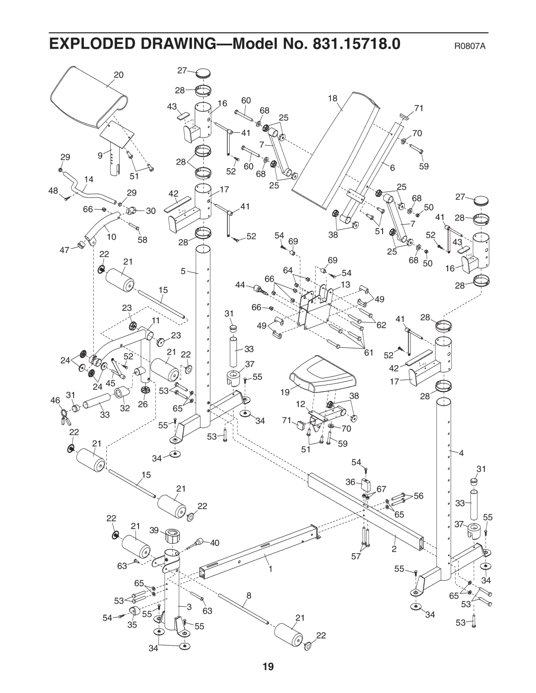 NordicTrack 831.15718.0 user manual Exploded DRAWING-Model No 