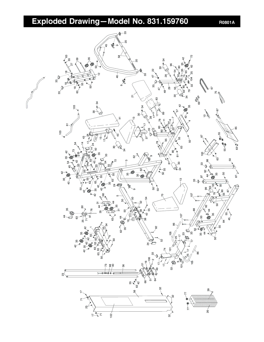 NordicTrack 831.159760 user manual Exploded Drawing-Model No 