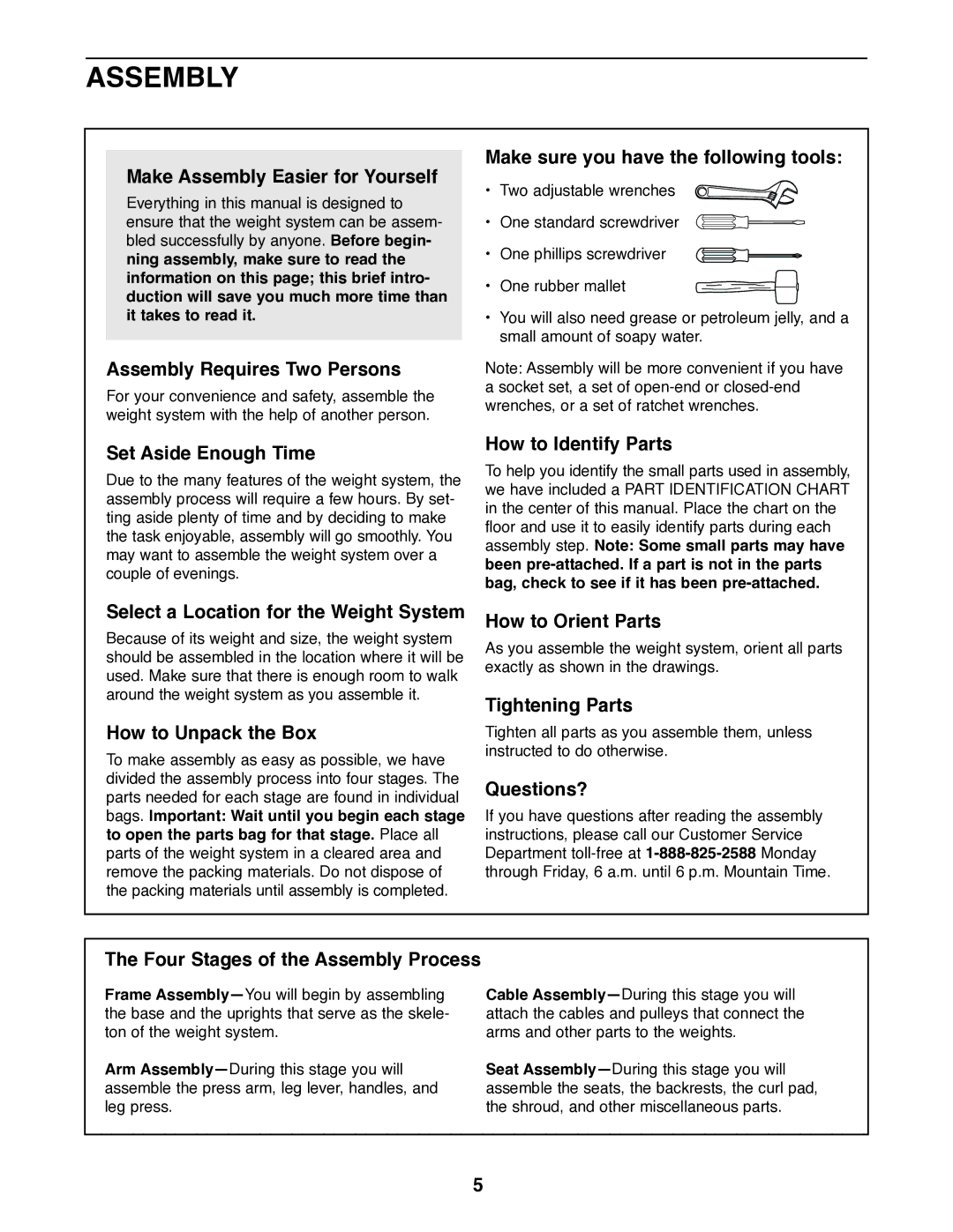 NordicTrack 831.159770 user manual Make Assembly Easier for Yourself 