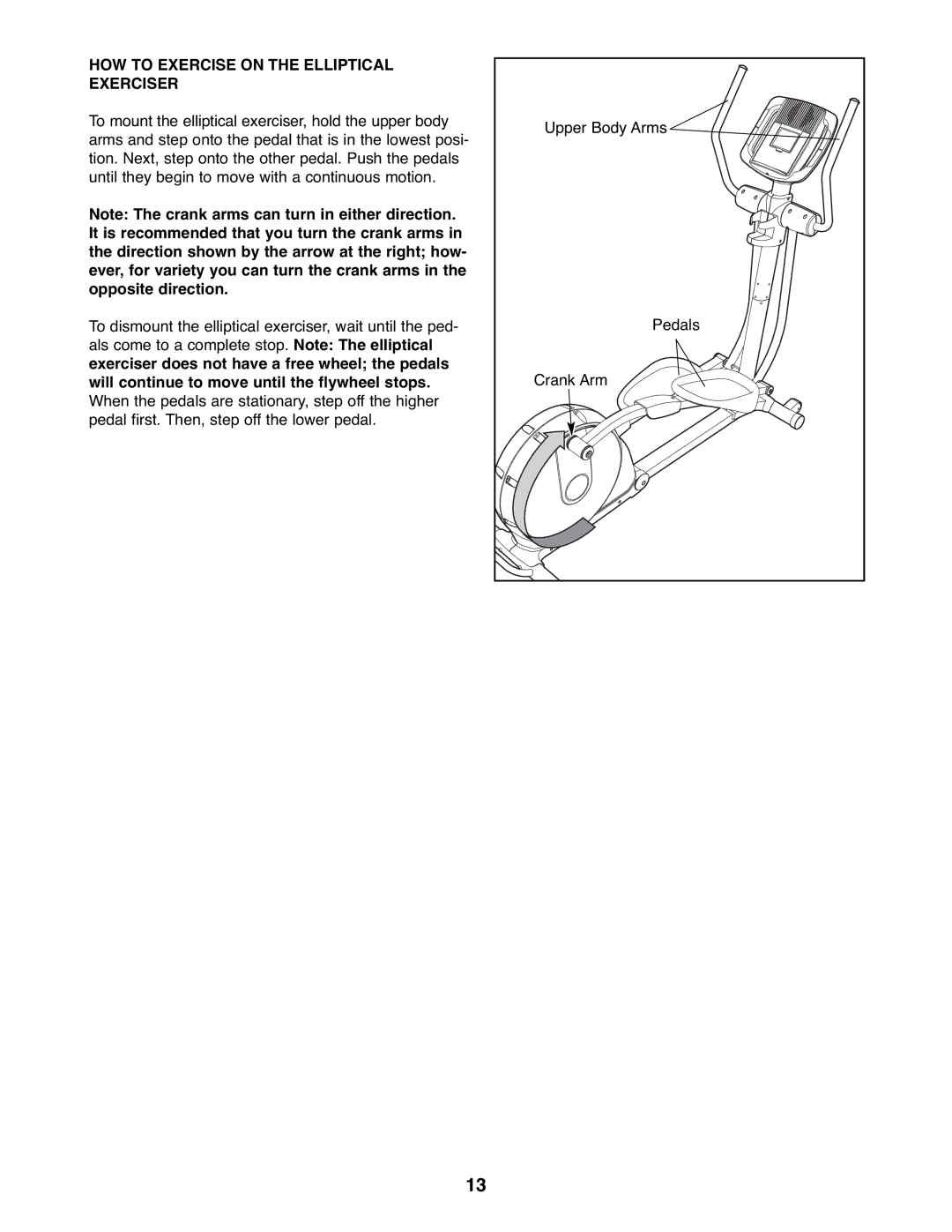 NordicTrack 831.23665.0 user manual HOW to Exercise on the Elliptical Exerciser 