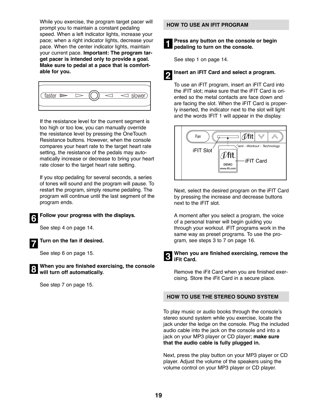 NordicTrack 831.23665.0 user manual HOW to USE AN Ifit Program, Insert an iFIT Card and select a program, IFit Card 