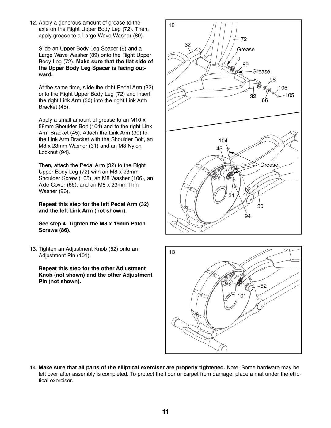 NordicTrack 831.23765.0 user manual Tighten an Adjustment Knob 52 onto an Adjustment Pin 