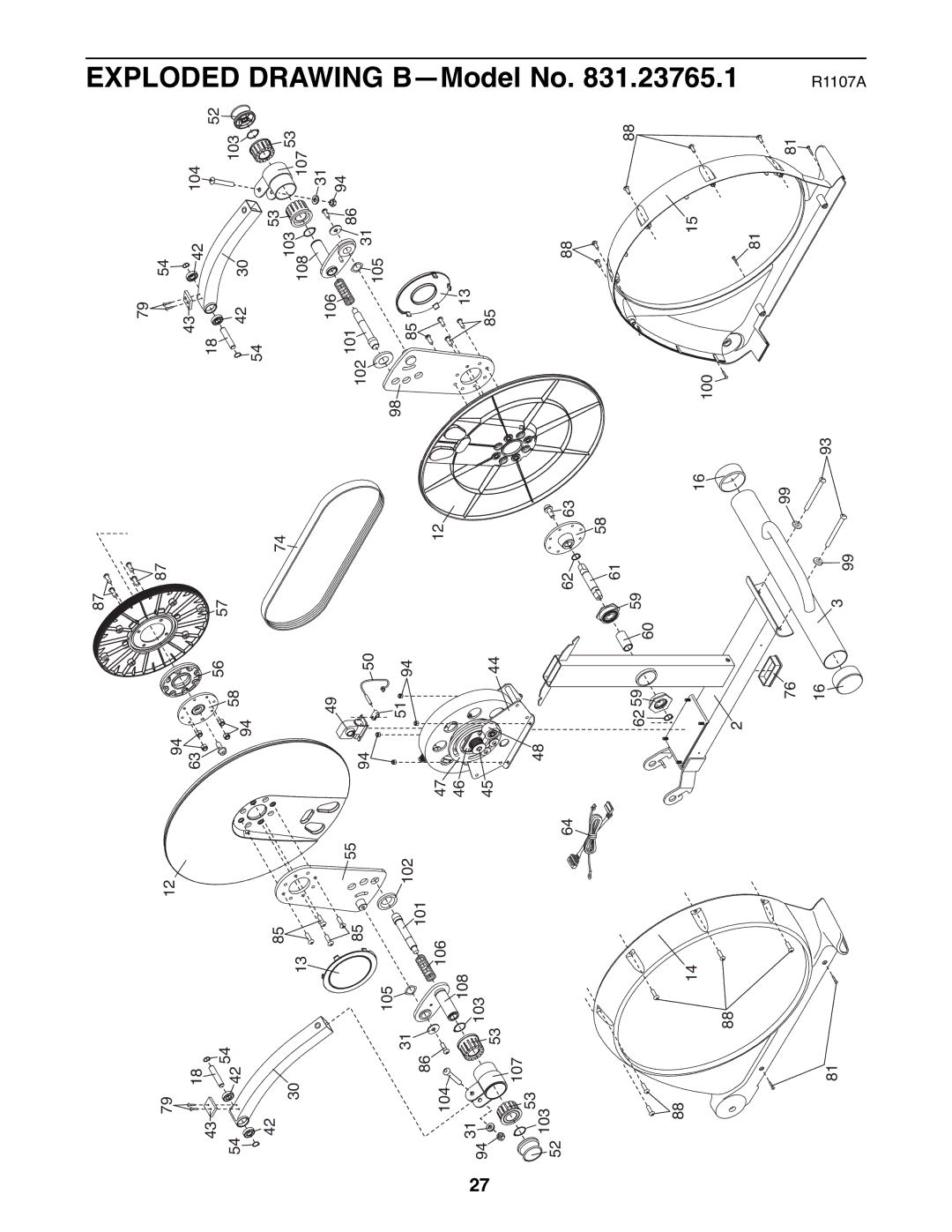 NordicTrack 831.23765.1 user manual Drawing 