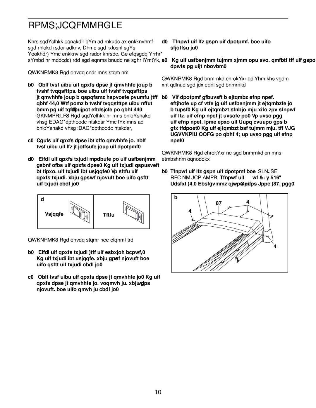 NordicTrack 831_24990.0 manual 796XMK0a9978V, 0O!U79!b&7B$&I$1&#$@&?&=1?&?, 0O!U79!b&7B$&I$1&=1?@&EE&#=12?F&=@$, =?2?&1$1%Q 